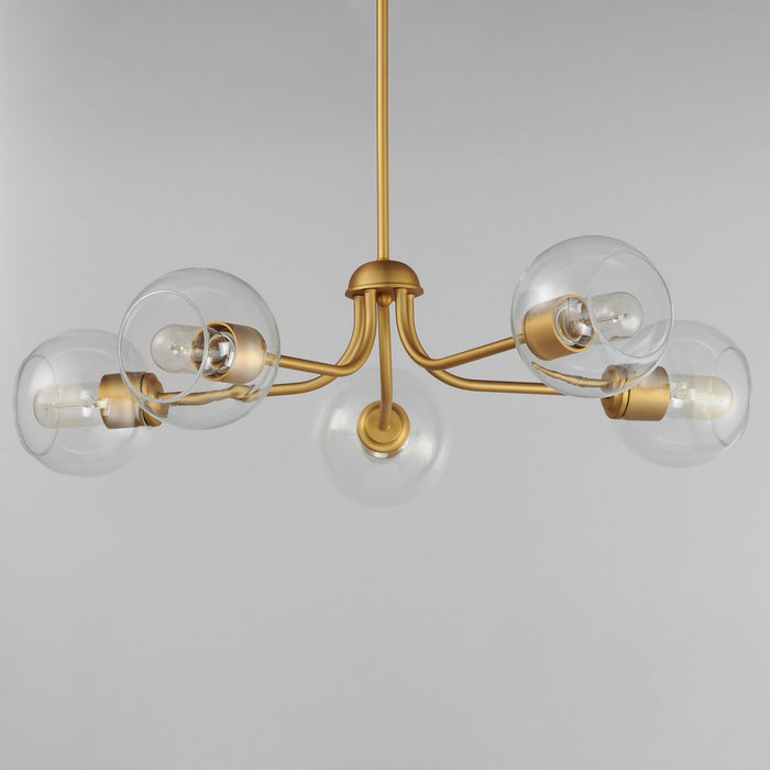 Maxim - 21635CLNAB - Five Light Chandelier - Knox - Natural Aged Brass