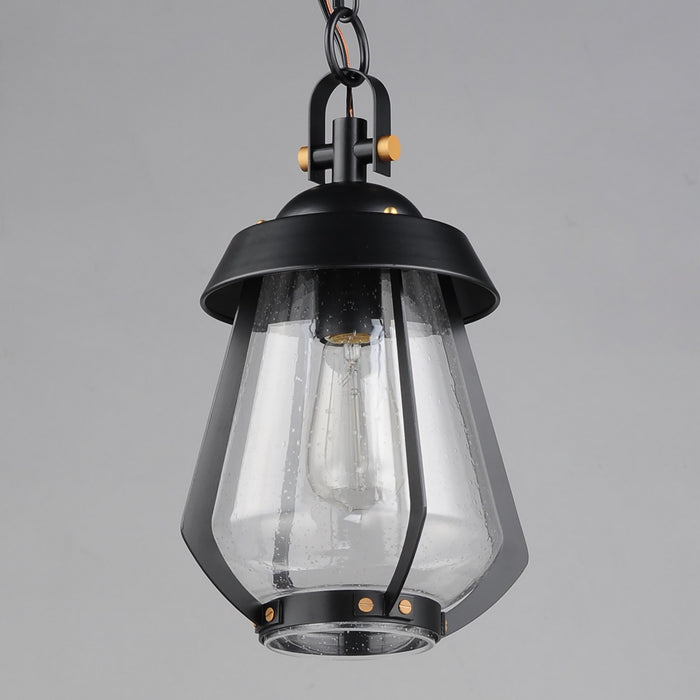 Maxim - 30621CDBKAB - One Light Outdoor Pendant - Mariner - Black / Antique Brass