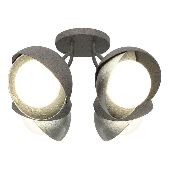 Hubbardton Forge - 121376-SKT-20-85-GG0711 - Four Light Semi-Flush Mount - Brooklyn - Natural Iron