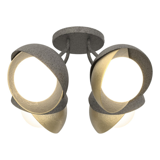 Brooklyn Four Light Semi-Flush Mount Natural Iron