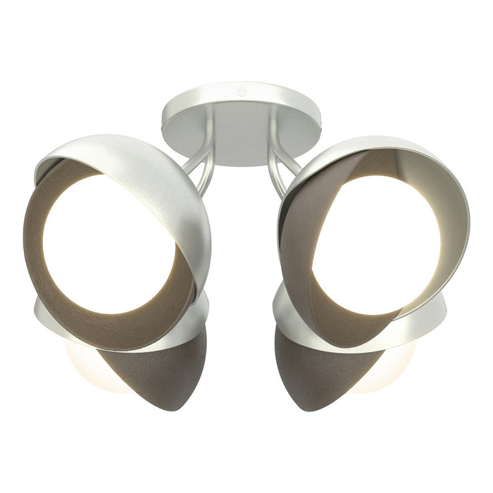Hubbardton Forge - 121376-SKT-82-07-GG0711 - Four Light Semi-Flush Mount - Brooklyn - Vintage Platinum
