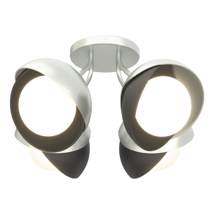 Hubbardton Forge - 121376-SKT-82-10-GG0711 - Four Light Semi-Flush Mount - Brooklyn - Vintage Platinum