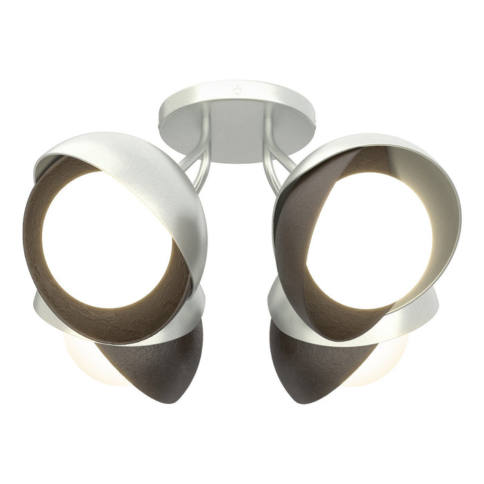 Hubbardton Forge - 121376-SKT-82-14-GG0711 - Four Light Semi-Flush Mount - Brooklyn - Vintage Platinum