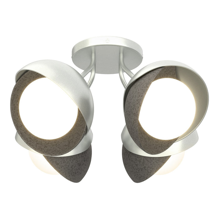 Hubbardton Forge - 121376-SKT-82-20-GG0711 - Four Light Semi-Flush Mount - Brooklyn - Vintage Platinum