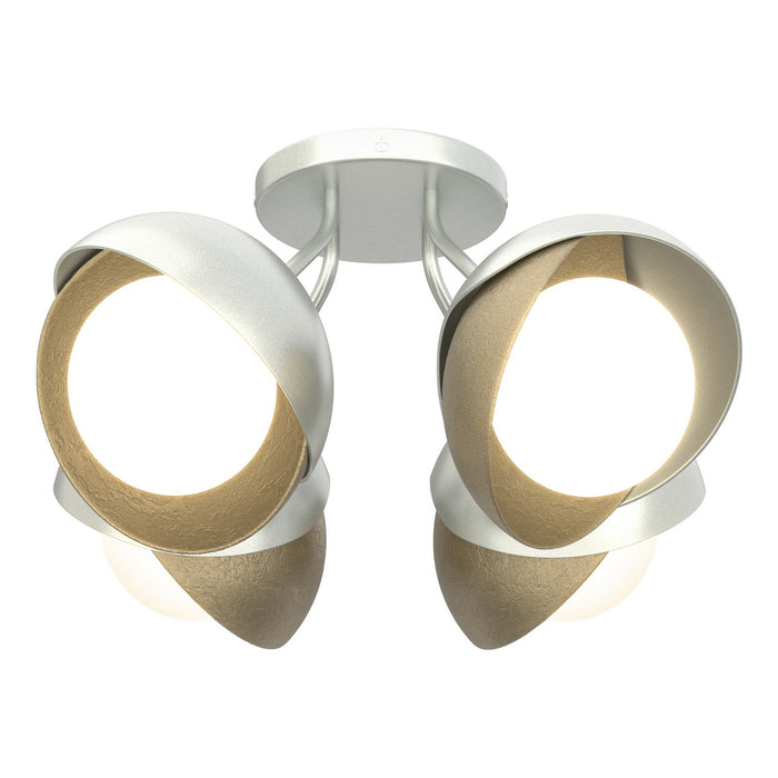 Hubbardton Forge - 121376-SKT-82-84-GG0711 - Four Light Semi-Flush Mount - Brooklyn - Vintage Platinum