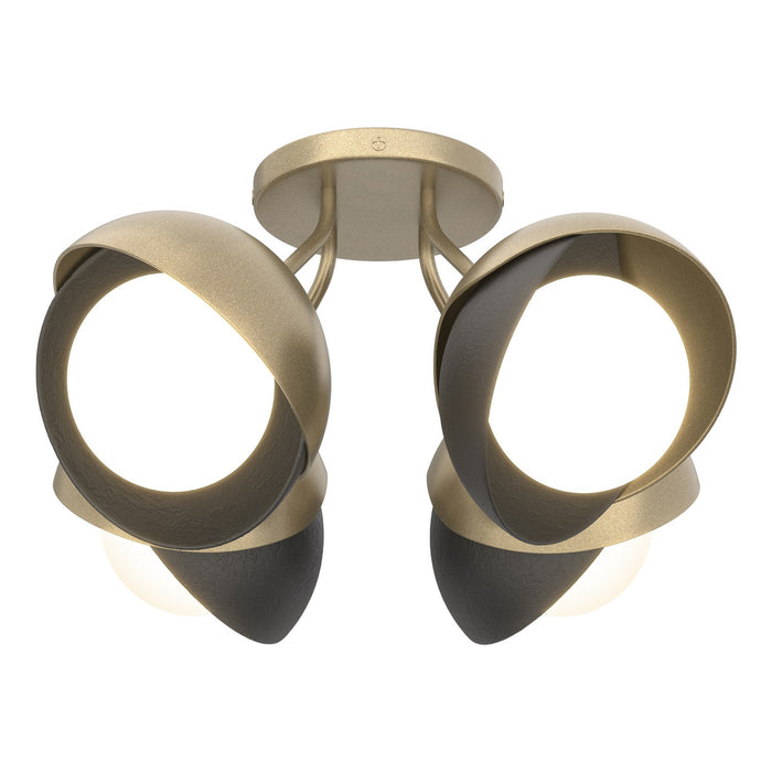 Hubbardton Forge - 121376-SKT-84-10-GG0711 - Four Light Semi-Flush Mount - Brooklyn - Soft Gold