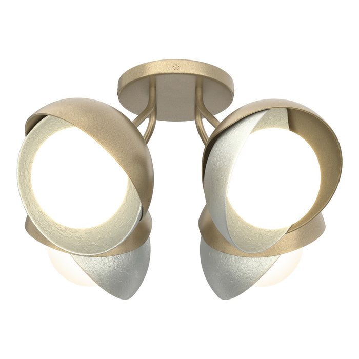 Hubbardton Forge - 121376-SKT-84-82-GG0711 - Four Light Semi-Flush Mount - Brooklyn - Soft Gold