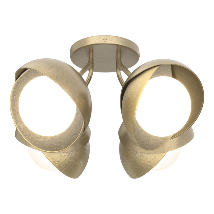Hubbardton Forge - 121376-SKT-84-86-GG0711 - Four Light Semi-Flush Mount - Brooklyn - Soft Gold