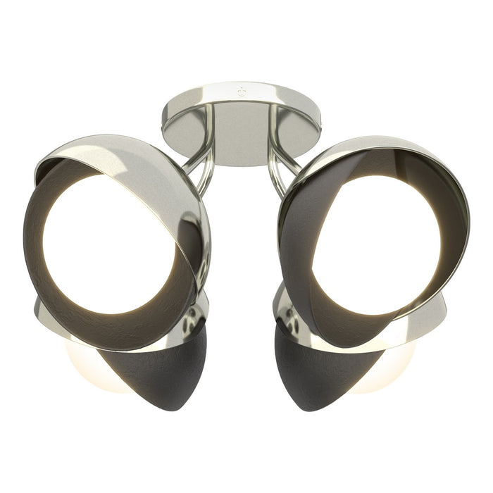 Hubbardton Forge - 121376-SKT-85-07-GG0711 - Four Light Semi-Flush Mount - Brooklyn - Sterling