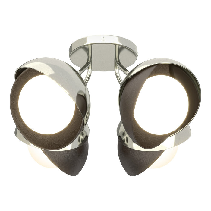 Hubbardton Forge - 121376-SKT-85-14-GG0711 - Four Light Semi-Flush Mount - Brooklyn - Sterling