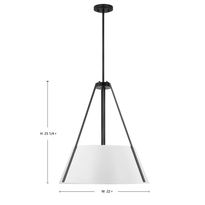 Nuvo Lighting - 60-7697 - Three Light Pendant - Brewster - Black