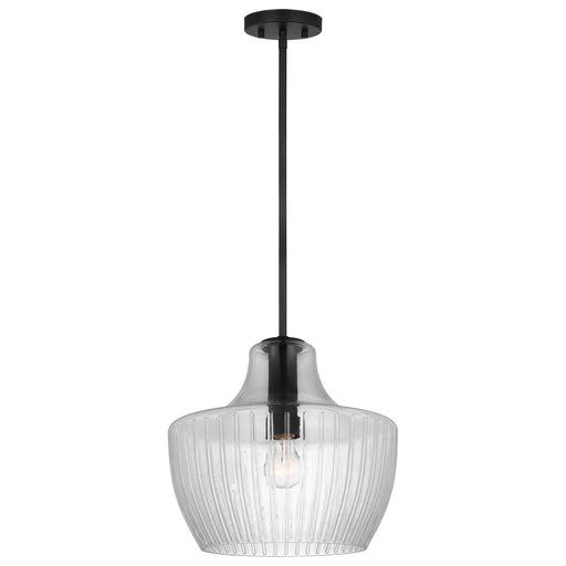 Nuvo Lighting - 60-7705 - One Light Pendant - Destin - Black / Silver Accents