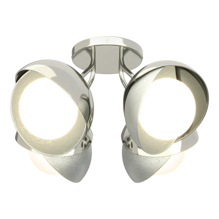 Hubbardton Forge - 121376-SKT-85-82-GG0711 - Four Light Semi-Flush Mount - Brooklyn - Sterling
