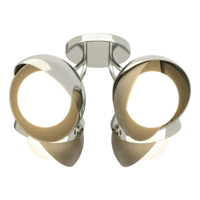 Hubbardton Forge - 121376-SKT-85-84-GG0711 - Four Light Semi-Flush Mount - Brooklyn - Sterling