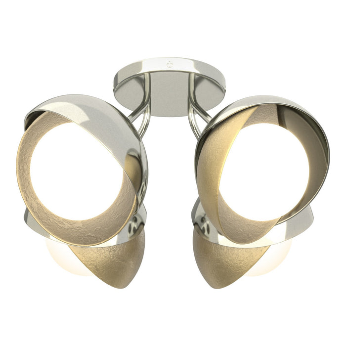 Hubbardton Forge - 121376-SKT-85-86-GG0711 - Four Light Semi-Flush Mount - Brooklyn - Sterling