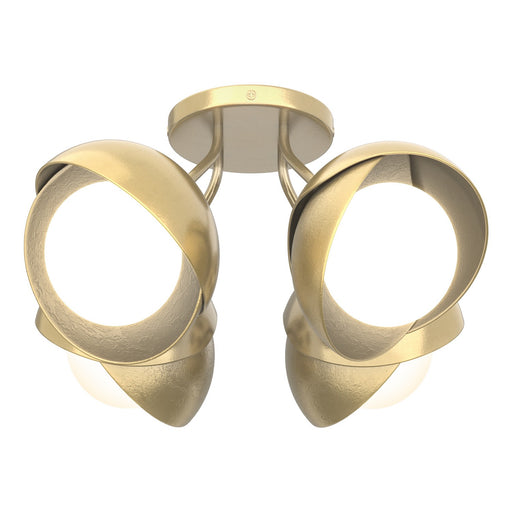 Brooklyn Four Light Semi-Flush Mount Modern Brass