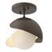 Hubbardton Forge - 121377-SKT-05-02-GG0711 - One Light Semi-Flush Mount - Brooklyn - Bronze