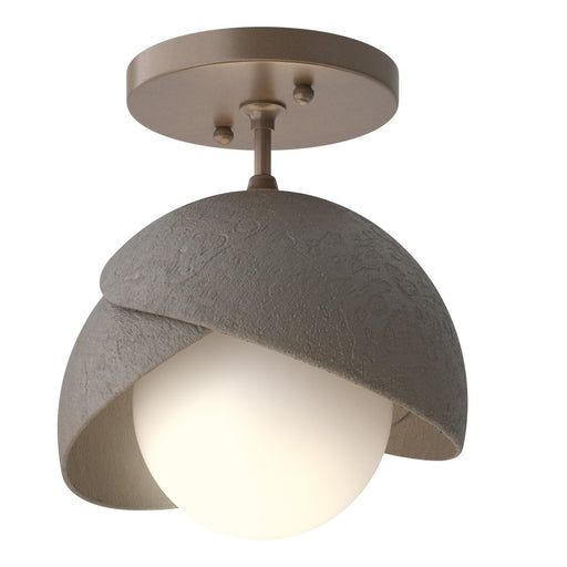 Brooklyn One Light Semi-Flush Mount Bronze