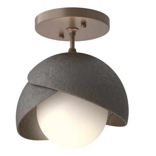 Brooklyn One Light Semi-Flush Mount Bronze