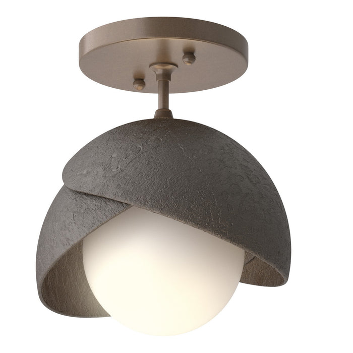 Hubbardton Forge - 121377-SKT-05-14-GG0711 - One Light Semi-Flush Mount - Brooklyn - Bronze