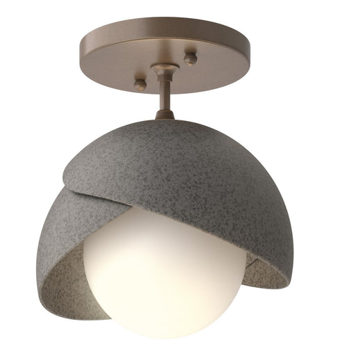 Brooklyn One Light Semi-Flush Mount Bronze