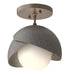 Hubbardton Forge - 121377-SKT-05-20-GG0711 - One Light Semi-Flush Mount - Brooklyn - Bronze