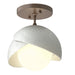 Hubbardton Forge - 121377-SKT-05-82-GG0711 - One Light Semi-Flush Mount - Brooklyn - Bronze