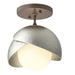 Hubbardton Forge - 121377-SKT-05-85-GG0711 - One Light Semi-Flush Mount - Brooklyn - Bronze