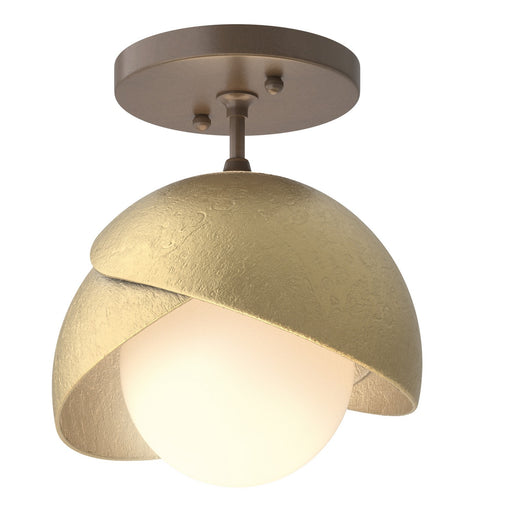 Brooklyn One Light Semi-Flush Mount Bronze