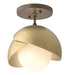 Hubbardton Forge - 121377-SKT-05-86-GG0711 - One Light Semi-Flush Mount - Brooklyn - Bronze
