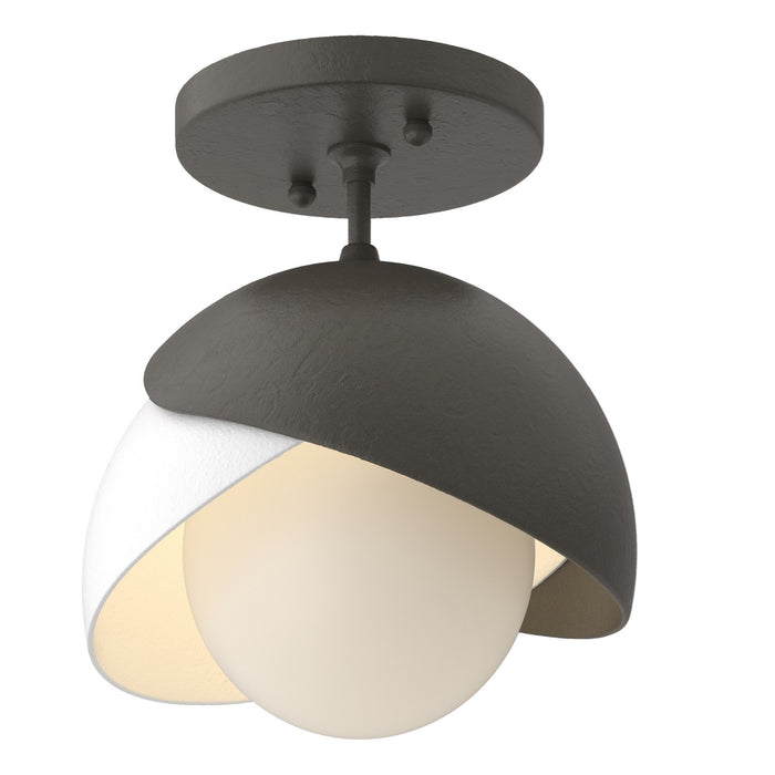 Hubbardton Forge - 121377-SKT-07-02-GG0711 - One Light Semi-Flush Mount - Brooklyn - Dark Smoke