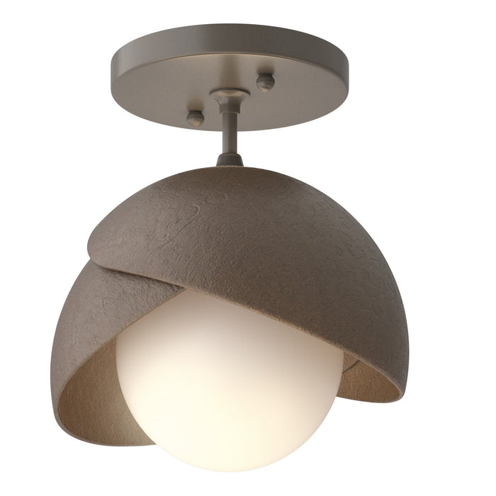 Hubbardton Forge - 121377-SKT-07-05-GG0711 - One Light Semi-Flush Mount - Brooklyn - Dark Smoke