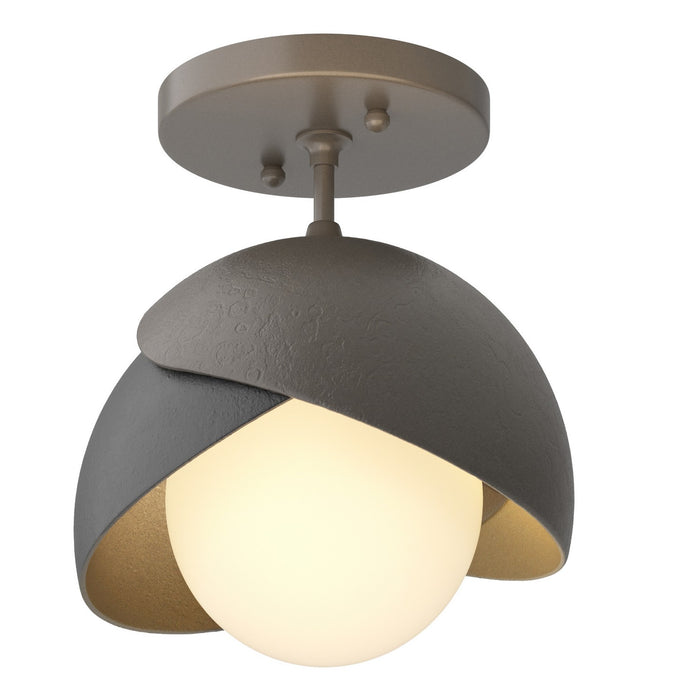 Hubbardton Forge - 121377-SKT-07-10-GG0711 - One Light Semi-Flush Mount - Brooklyn - Dark Smoke