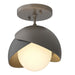 Hubbardton Forge - 121377-SKT-07-10-GG0711 - One Light Semi-Flush Mount - Brooklyn - Dark Smoke