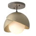 Hubbardton Forge - 121377-SKT-07-84-GG0711 - One Light Semi-Flush Mount - Brooklyn - Dark Smoke