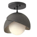 Hubbardton Forge - 121377-SKT-10-20-GG0711 - One Light Semi-Flush Mount - Brooklyn - Black