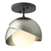 Hubbardton Forge - 121377-SKT-10-85-GG0711 - One Light Semi-Flush Mount - Brooklyn - Black