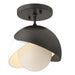 Hubbardton Forge - 121377-SKT-14-02-GG0711 - One Light Semi-Flush Mount - Brooklyn - Oil Rubbed Bronze