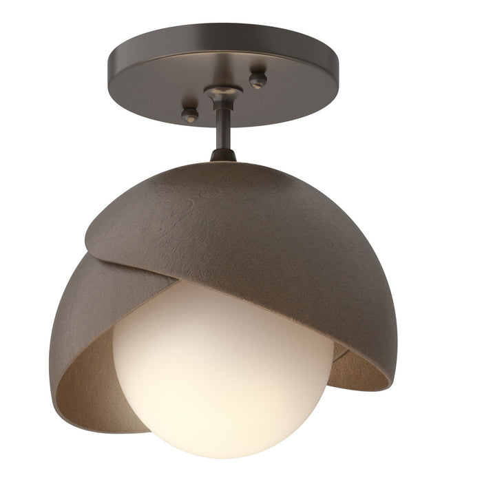Hubbardton Forge - 121377-SKT-14-05-GG0711 - One Light Semi-Flush Mount - Brooklyn - Oil Rubbed Bronze