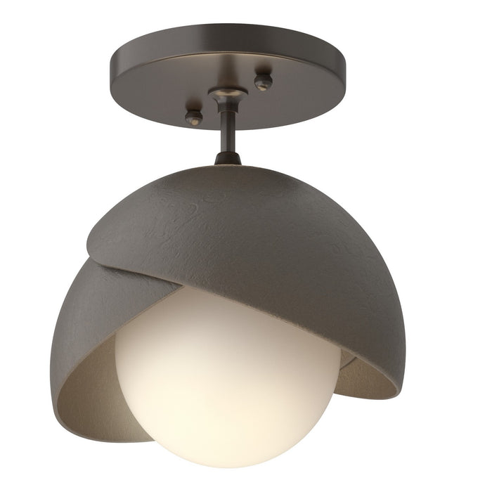 Hubbardton Forge - 121377-SKT-14-07-GG0711 - One Light Semi-Flush Mount - Brooklyn - Oil Rubbed Bronze