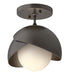 Hubbardton Forge - 121377-SKT-14-14-GG0711 - One Light Semi-Flush Mount - Brooklyn - Oil Rubbed Bronze