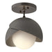 Hubbardton Forge - 121377-SKT-14-20-GG0711 - One Light Semi-Flush Mount - Brooklyn - Oil Rubbed Bronze