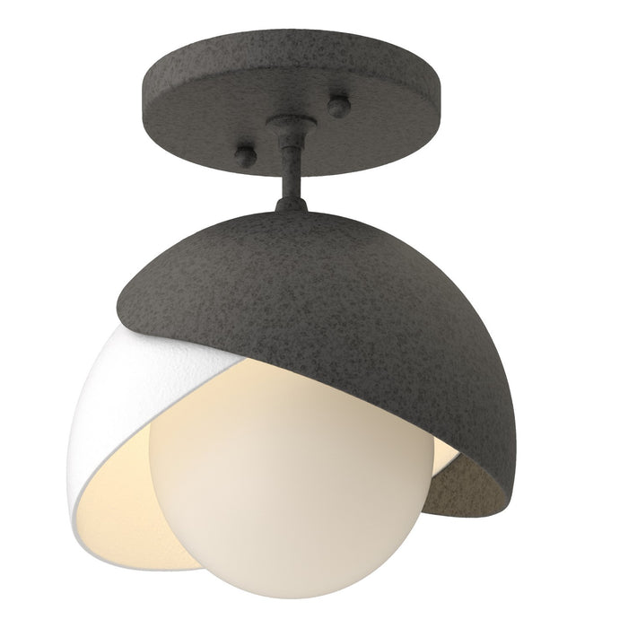 Hubbardton Forge - 121377-SKT-20-02-GG0711 - One Light Semi-Flush Mount - Brooklyn - Natural Iron