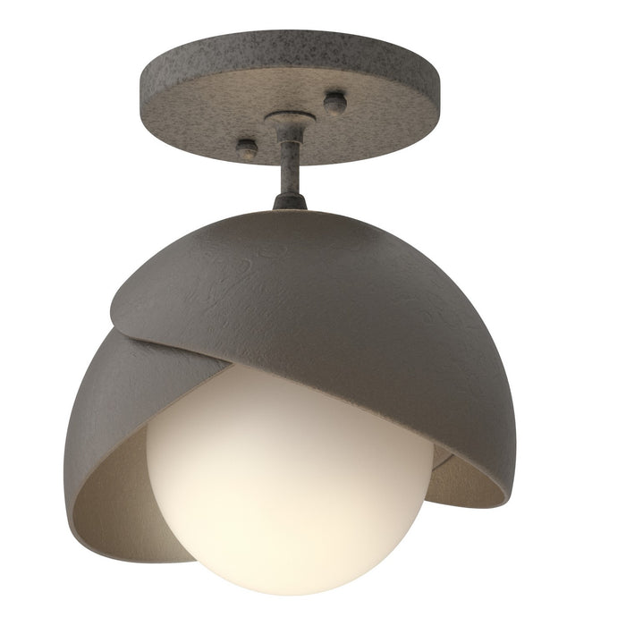 Hubbardton Forge - 121377-SKT-20-07-GG0711 - One Light Semi-Flush Mount - Brooklyn - Natural Iron