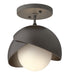 Hubbardton Forge - 121377-SKT-20-14-GG0711 - One Light Semi-Flush Mount - Brooklyn - Natural Iron