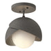 Hubbardton Forge - 121377-SKT-20-20-GG0711 - One Light Semi-Flush Mount - Brooklyn - Natural Iron