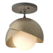 Hubbardton Forge - 121377-SKT-20-84-GG0711 - One Light Semi-Flush Mount - Brooklyn - Natural Iron