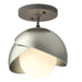Hubbardton Forge - 121377-SKT-20-85-GG0711 - One Light Semi-Flush Mount - Brooklyn - Natural Iron