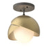Hubbardton Forge - 121377-SKT-20-86-GG0711 - One Light Semi-Flush Mount - Brooklyn - Natural Iron