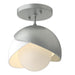 Hubbardton Forge - 121377-SKT-82-02-GG0711 - One Light Semi-Flush Mount - Brooklyn - Vintage Platinum
